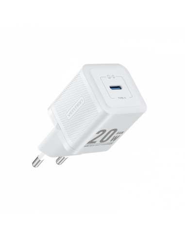 Chargeur telephone USB-C 20W charge rapide blanc