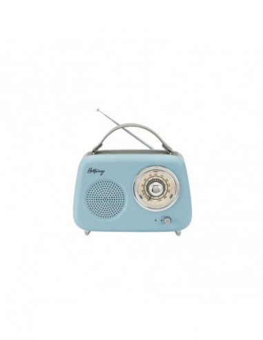 Radio  FM VINTAGE  enceinte bluetooth V5.1 lect USB  5W RMS Bleue batt + antenne