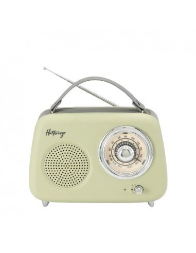 Radio FM VINTAGE enceinte bluetooth lect USB 5W RMS Verte batt + ant