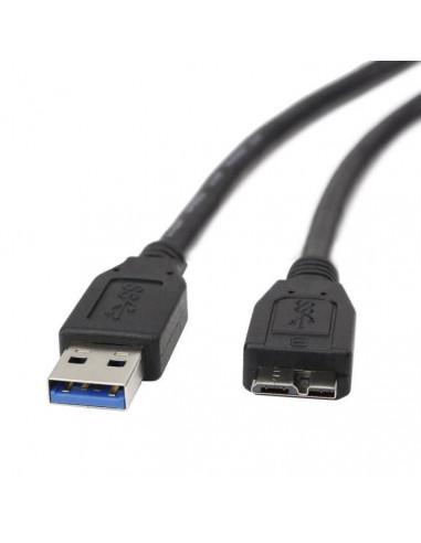 Cable usb 3 a-male vers micro USB3-B 1,80m boitier - disque dur 2.5 externe