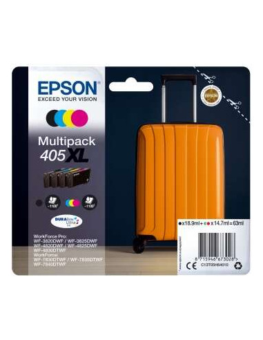 Pack de 4 cartouches ORIGINALES EPSON 405 XL jaune cyan magenta noire