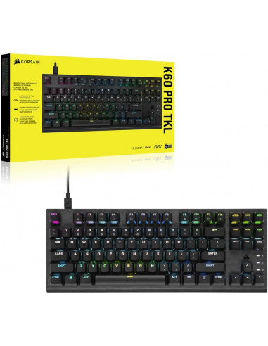 Clavier GAMER CORSAIR K60 PRO TKL retreclairé noir PC MAC XBOX gamer