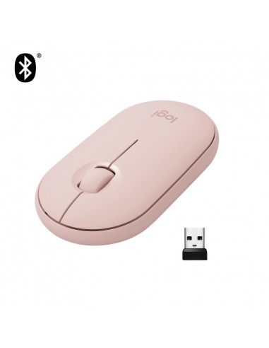 Souris BLUETOOTH et sans fil LOGITECH Pebbles 2 M350 rose BT JW-7500-18