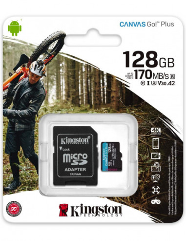 SD MICRO 256go SDXC KINGSTON UHS-I U3 V30  170mb/s SDCG3/256GB avec adap CLASS10