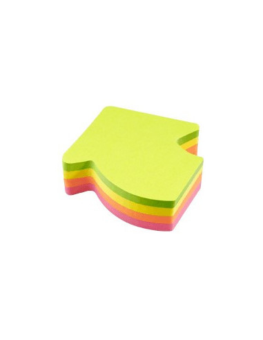 Notes Adhésives en forme de Fleche 70x70mm verts rouges jaunes roses x200