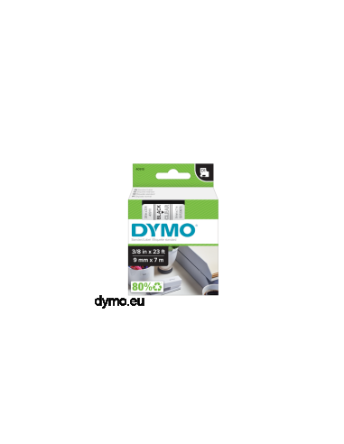 Dymo D1 - ruban d'étiquettes autocollantes - 9 mm x 7 m S0720730 noir fond jaune