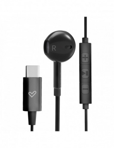 Ecouteur micro intra auriculaire filaire USB-C noir