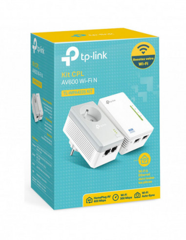 Cpl courant porteur 1 filaire + 1 WIFI TPLINK TL-WPA4225kit AV600 pack de 2