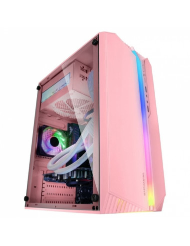 Boitier MARS GAMING MC-S1 argb fenetre ventilateur mATX mini ITX ROSE