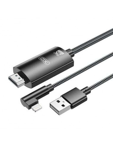 Cable LIGHTNING vers HDMI + alimentation en usb  2k 1080p