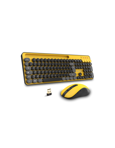 Clavier/souris sans fil PEP S jaune noir gris