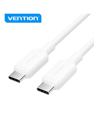 Cable USB-C vers USB-C 1m 3A 480mbps 60w BLANC