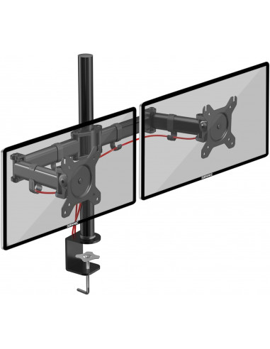 Support 2 ecrans DURONIC DM252 BK max 27p pince bureau