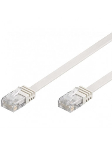 Cable RJ45 UTP 100% cuivre PLAT 10m BLANC