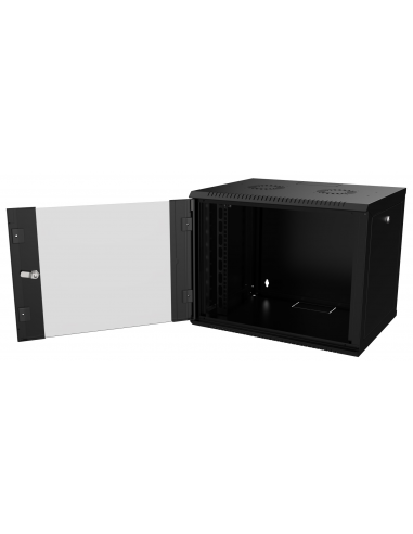 Coffret 19 9U 450mm avec porte vitree noir