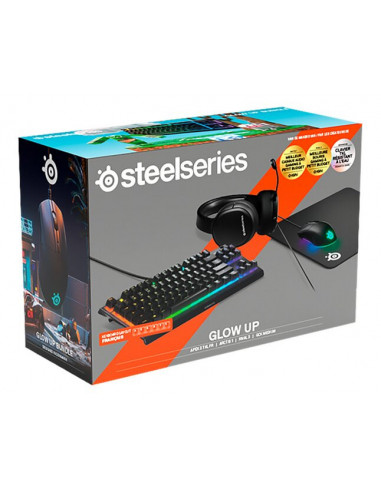 Pack GAMER STEELSERIES GLOW UP BUNDLE clavier souris casque micro tapis