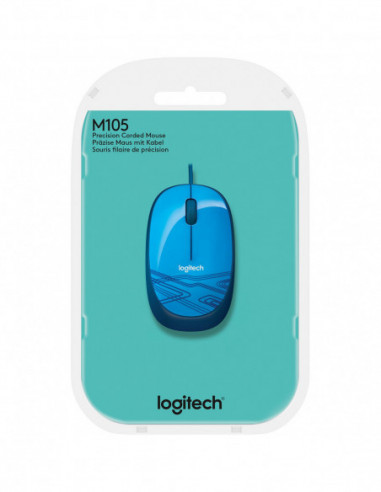 Souris USB LOGITECH M105 bleue --petite taille