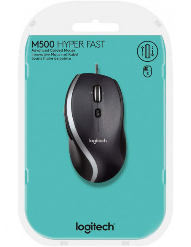 Souris USB LOGITECH M500 laser refresh noir comp. mac win chrome