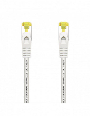 Cable RJ45 Droit LSZH S.FTP PIMF AWG26 600mhz cat 7 0.50 m BLANC