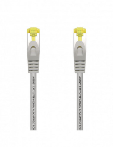 Cable RJ45 Droit LSZH S.FTP PIMF AWG26 600mhz cat 7 0.50 m GRIS