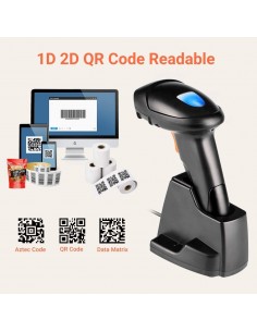 Douchette sans fil  QR Code + code barre 2.4ghz avec... 2