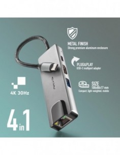 Hub USB-C vers  LAN RJ45 HDMI USB3.0  USB-C charge 100w 2