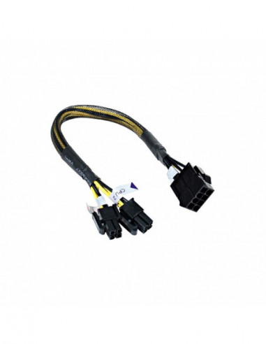 Cable alimentation rallonge CPU 8 broches/H-4+4 broches/M - 30 cm