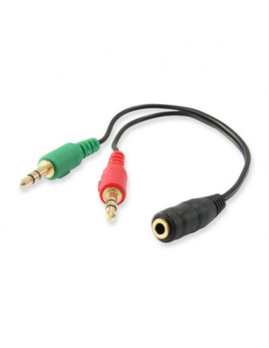 Cable audio 3.5mm micro casque F vers 2 x M 3.5mm micro et casque