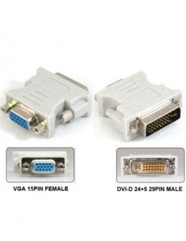 Adaptateur DVI-A Male vers SVGA HD15-Femelle 12+5