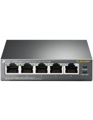 Switch 5 ports 10/100/1000 TPLINK TL-SG1005P acier POE