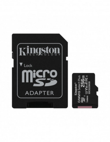 SD MICRO 256go SDXC KINGSTON SDCS2/256GB  avec adaptateur CLASS 10 100mb/s